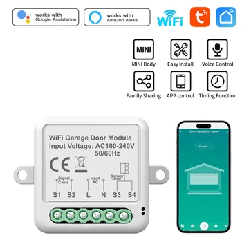Tuya WiFi Garage Door Opener Module Smart Life Timer Controller Support Alexa Google Home Assistant Yandex Alice Voice Control