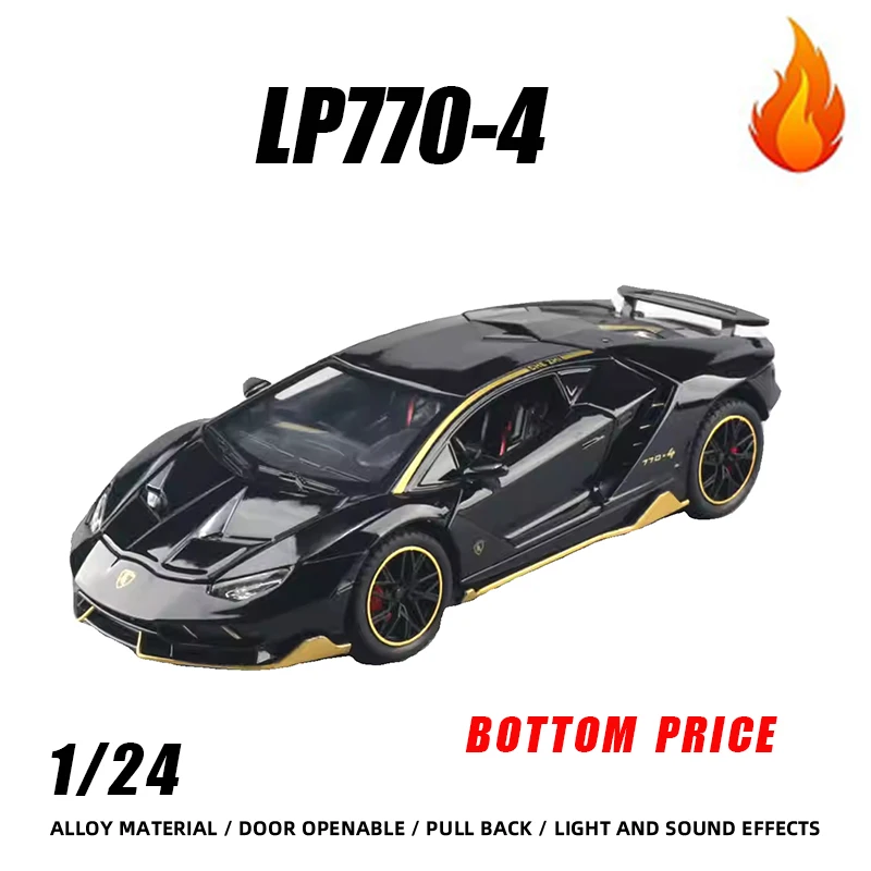 

1:24 sports car LP770-4 Hot Wheels Metal Model Diecast Sport Car Simulation With Light Sound Pull Back Children toy boy