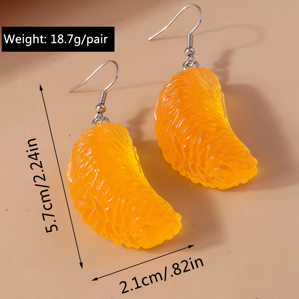 Aihua Cartoon kreative orange Ohrringe für Frauen neue Mode Früchte Ohrringe lustige Schmuck Geschenke – Detail 4