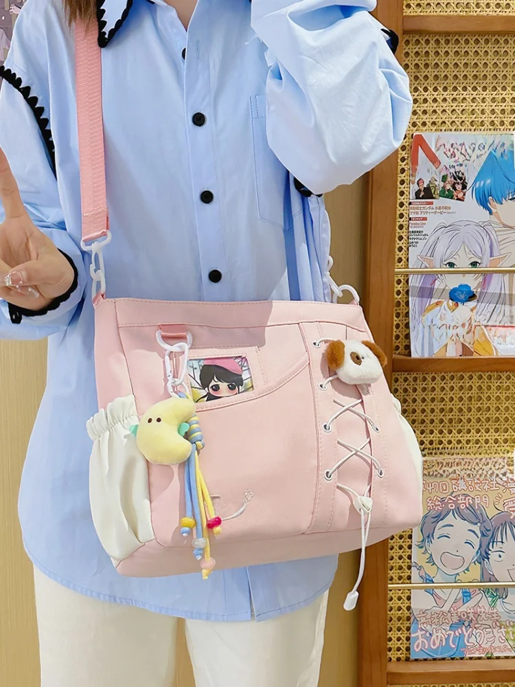 

Универсальная простая большая сумка-мессенджер College Sle, женская прозрачная сумка через плечо, диагональная детская сумка, сумка для боли