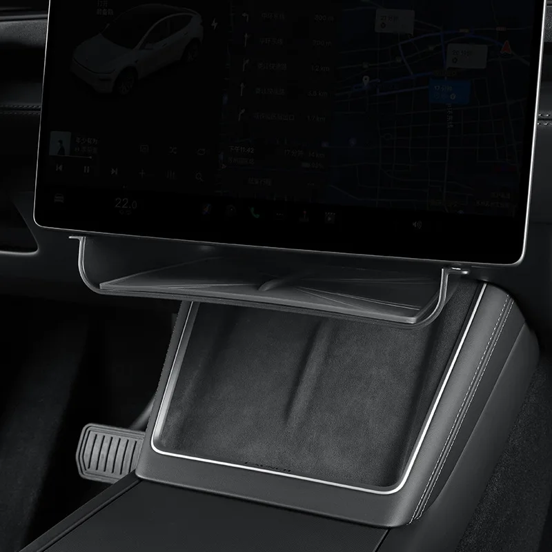 Under Screen Storage Box for Tesla Model Y juniper 2025 Launch Model 3+ Highland Central Control Hidden Large Space Organizer