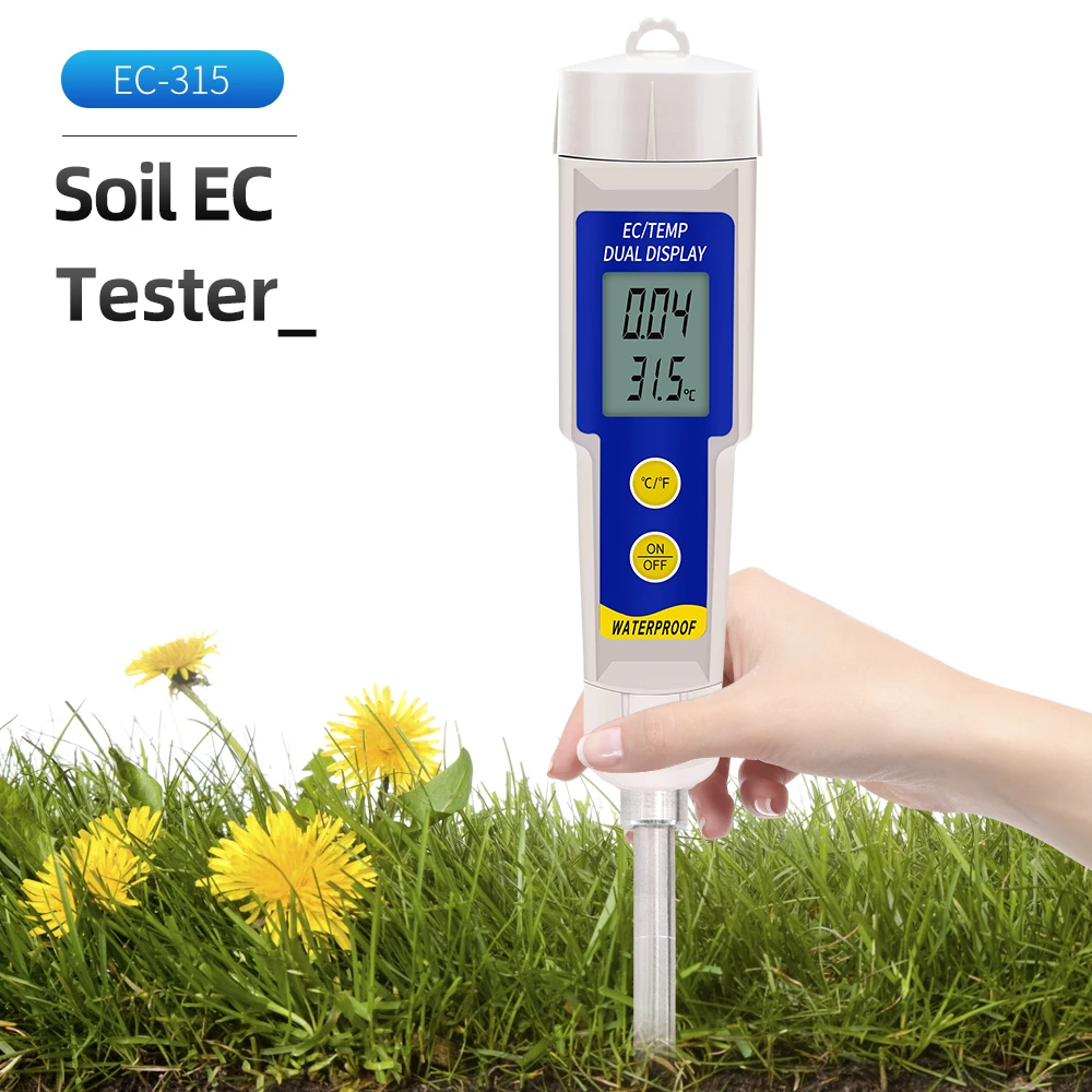 

EC Soil Tester 2 in 1 EC Temperature Plant Detector 0.00-4.00ms/cm Planting Garden Agriculture Precision Testing Tool