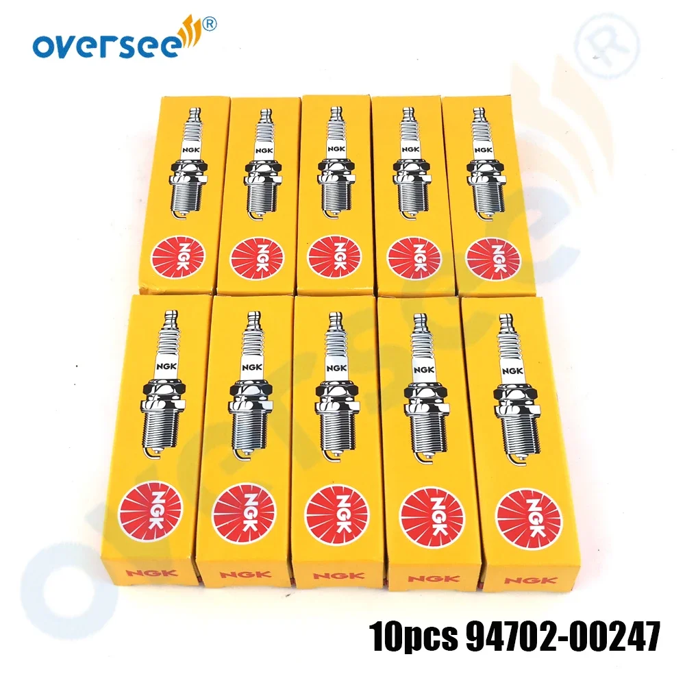 

10pcs 94702-00247 Spark Plug (BR8HS-10) For Yamaha 2-stroke 20-250HP Outboard Engine