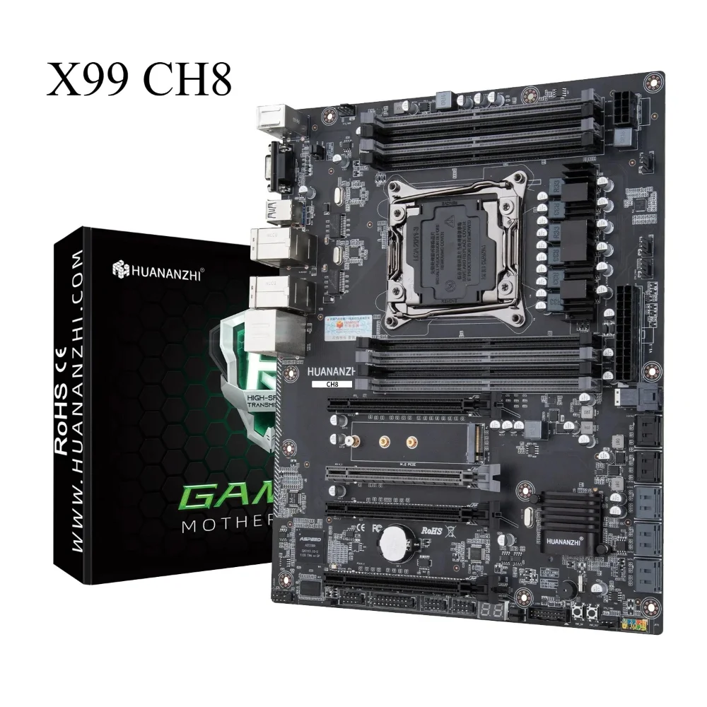 HUANANZHI X99 CH8 Motherboard LGA2011-3 Socket Support Intel Xeon CPU DDR4 RECC NON-ECC RAM M.2 NVME VGA Desktop Mainboard