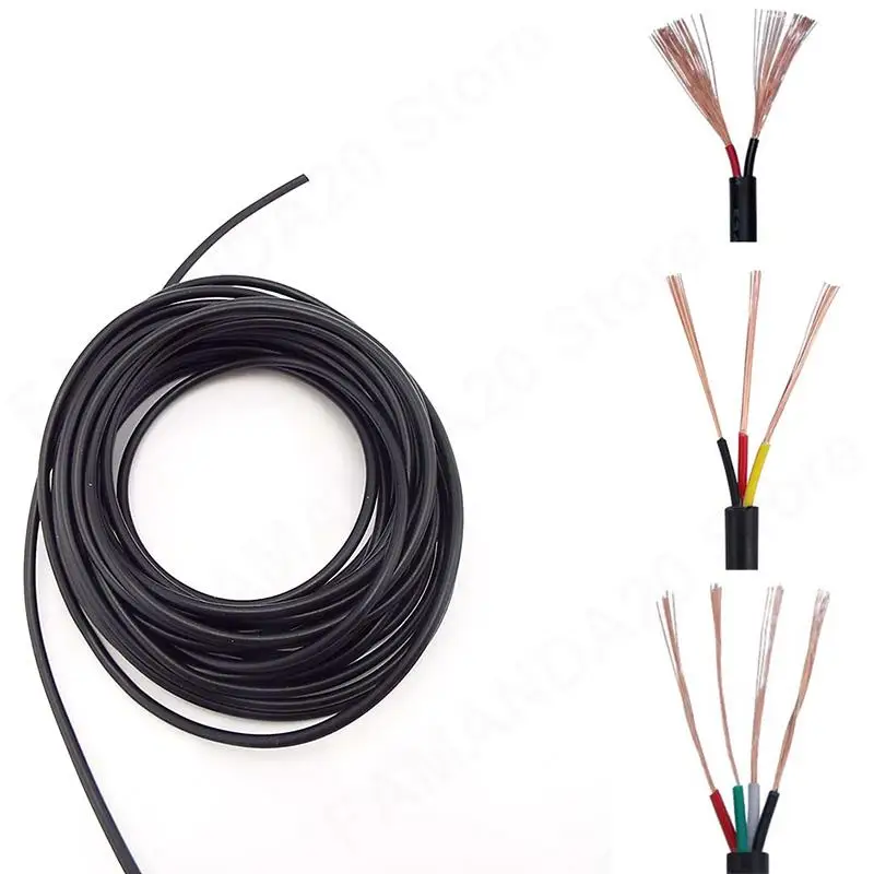 2 3 4 pin Core Sheathed Signal PVC Wire power cord Copper extension connector Audio Cable 28 26awg 24 22 AWG DC Soft line M20