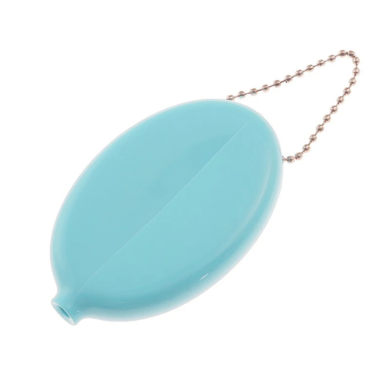 

Korean Version Fashionable And Minimalist Solid Color Creative Zero Wallet PVC Soft Rubber Coin Portable Handbag With Bead Chain