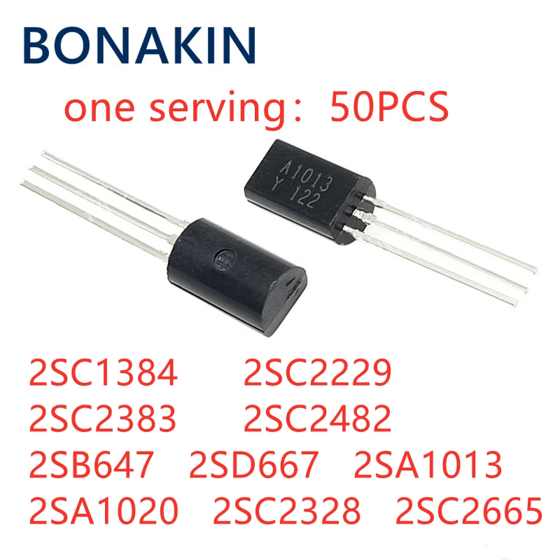 50PCS 2SA1013 TO-92L A1013 TO-92 2SA1020 2SC2328 2SC2655 2SC1384 2SC2229 2SC2383 2SC2482 2SB647 2SD667 A1020 C2328 C2655 C2383