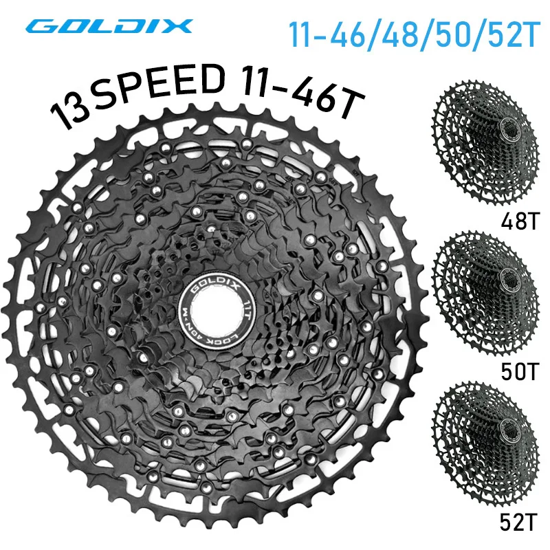 

Велосипедная кассета GOLDIX, 13-скоростная кассета для горного велосипеда, сверхлегкая 13-скоростная hg 11 46T 48T 50T 52T, велосипедная звездочка, кассета 13 s