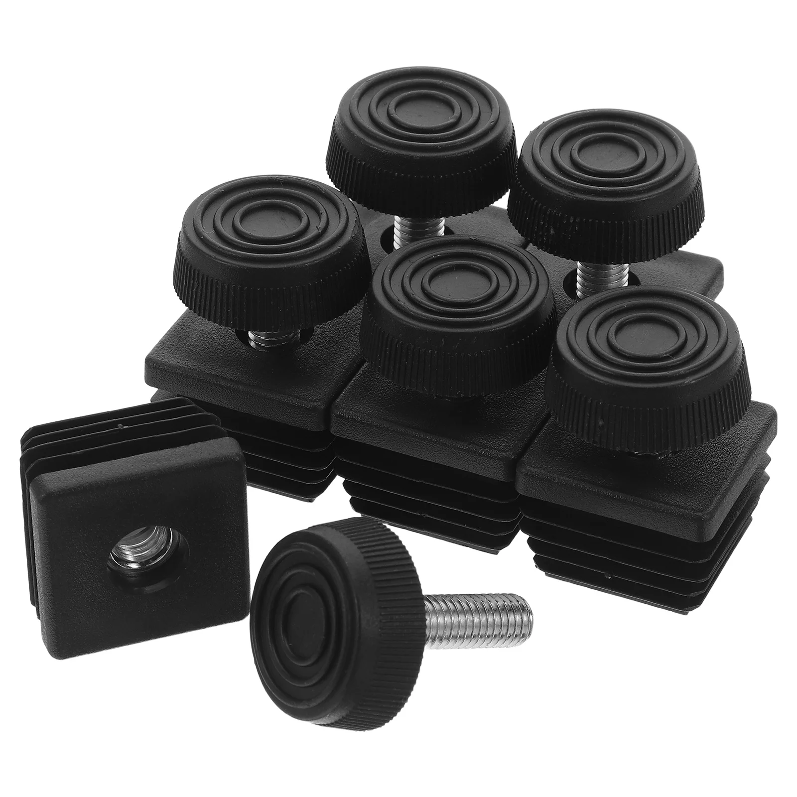 12 قطعة كرسي مكتب مكتب القدم التسوية قابل للتعديل مربع إدراج الأثاث التسوية قدم حافظات الأرضية لخزائن الطاولات #6