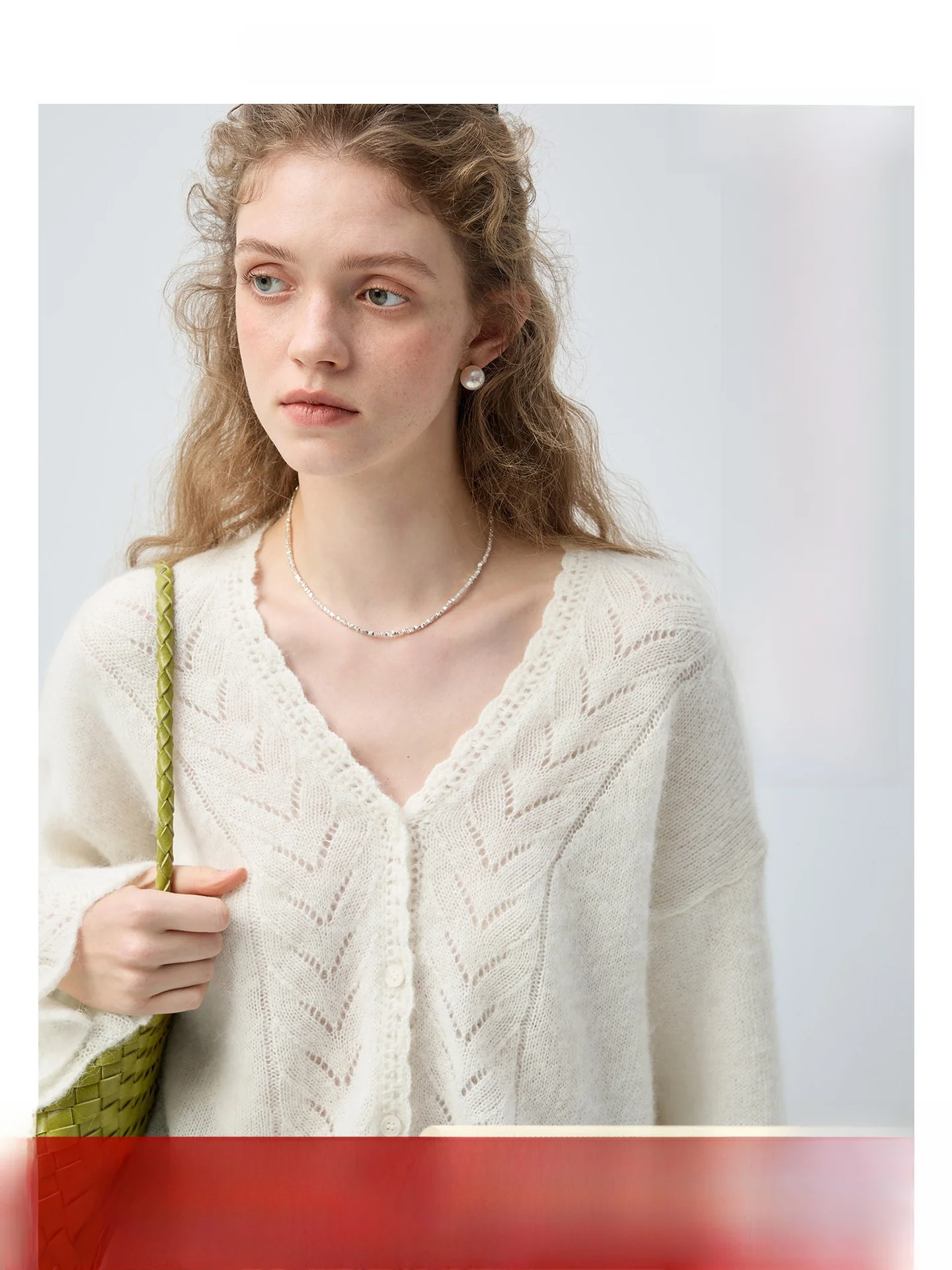 

Vega Chang Women's Soft Sle Woolen Cardigan Spring Thin Dstring V-ne Korean Version Straight Cut Long Sve Knitwear