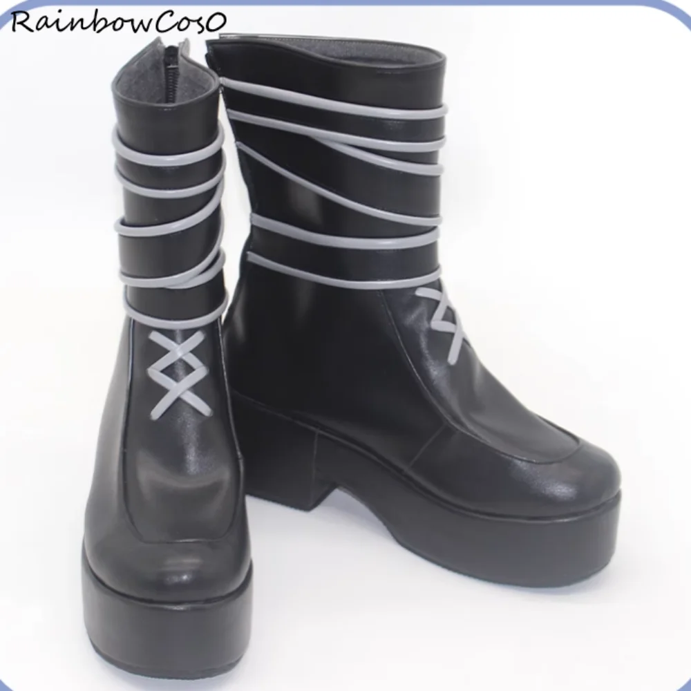 月城ゆき 魔法少女魔女裁判 コスプレ靴 ブーツ ゲーム アニメ ハロウィン クリスマス RainbowCos0 W5503