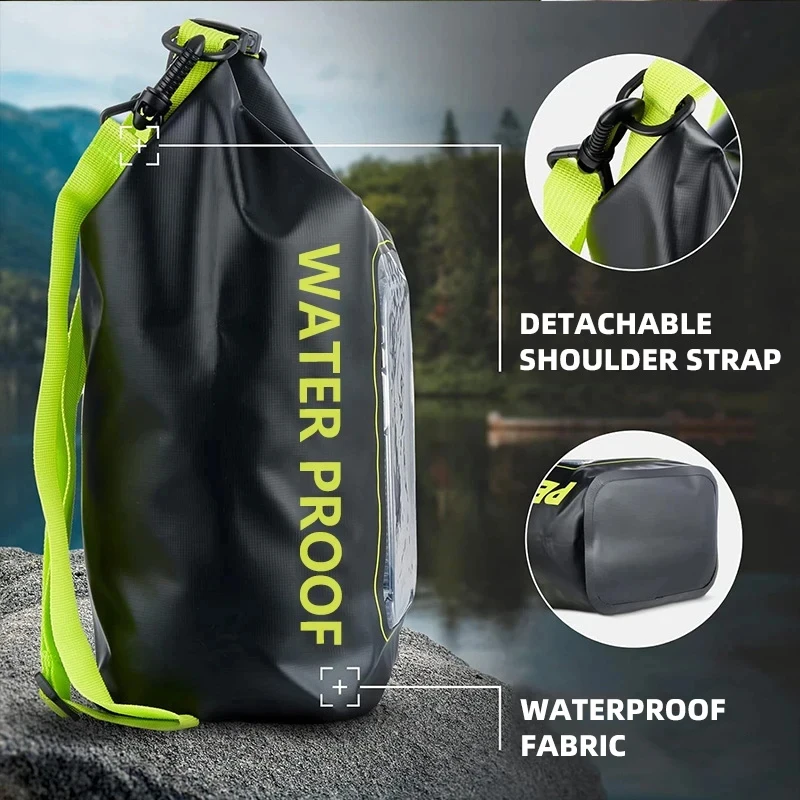 2L 5L Dry Bag Touch Screen Waterproof Bags for Trekking Drifting Rafting Surfing Kayak Bag Outdoor Sports Bag Swimming Equipment