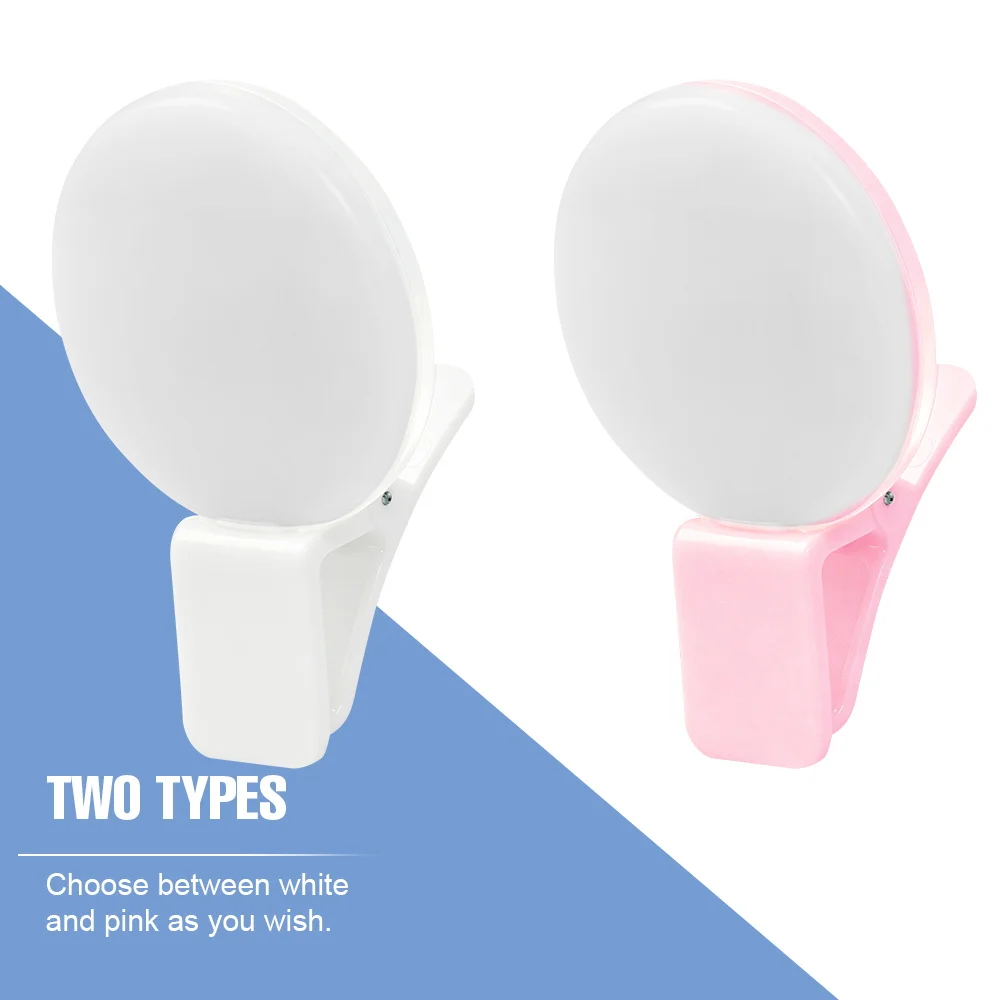 LED Selfie Light Clip On Phone Fill Lights 2 Light Modes 3 Brightness Levels Portable Lamp For Live Streaming Selfie Photography