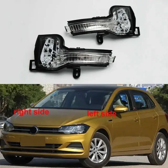Fit Volkswagen VW Polo Plus 2019 2020 2021 Car LED Turn Signal Light Mirror Indicator Rear View Mirror Lamps