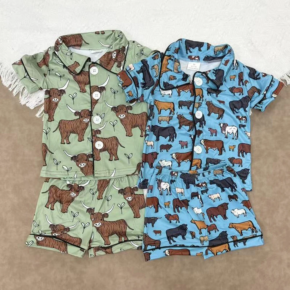 

z1016-06 E14-1 Wholesale baby boy clothes matching clothes short sleeve shorts pajamas sets Summer Boutique kids clothes boys