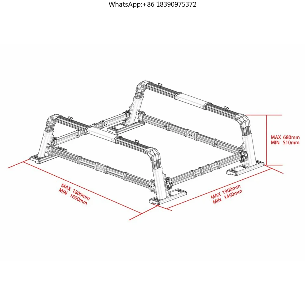 Universal  Pickup Aluminum Car Top Luggage Cargo Carrier Platform Basket Roof Rack