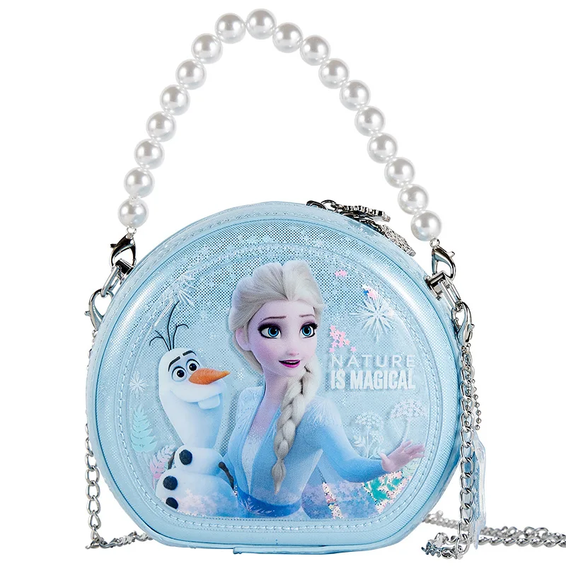 Children messenger bag Internet celebrity style little girl Elsa Princess quicksand shell bag