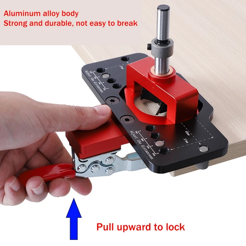 Cabinet Hinge Jig Kit Aluminum Alloy 35Mm Fit For Face Frame Cabinet Cupboard Door Hinges