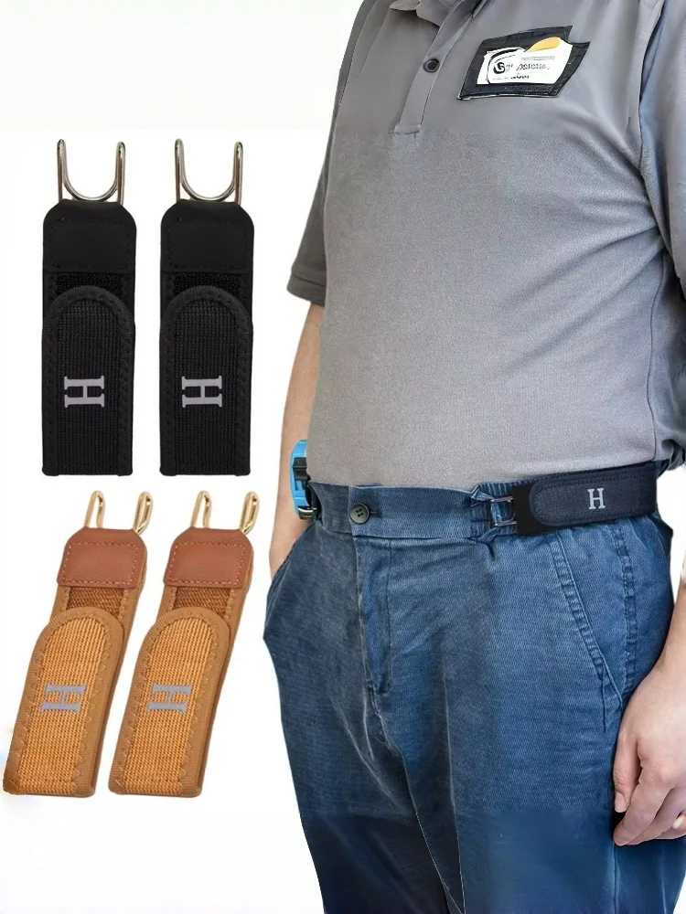 2 stuks verstelbare gesploze riemhaak elastische klittenband taillegesp tailleband voor heren cadeau casual riem met gesp - afbeelding 2