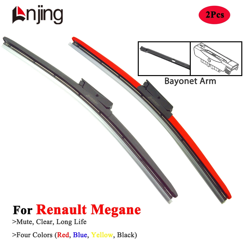 

LNJING Colorful Wiper Blades For Renault Megane 2 3 4 E Tech Grandtour CC Scenic 2007 2011 2015 2018 2020 2023 Car Accessories