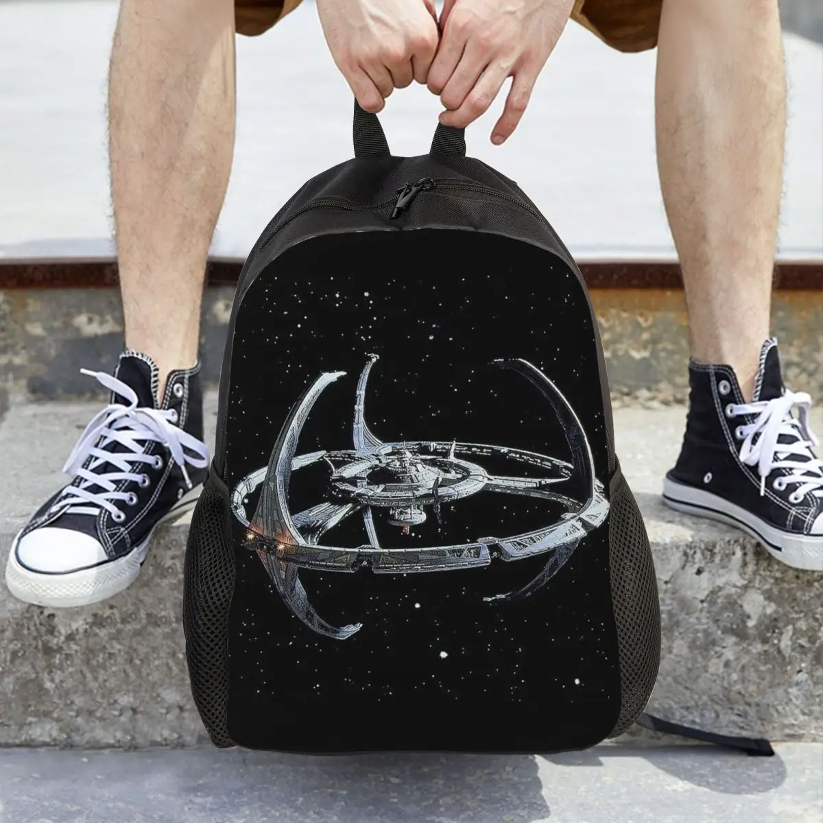 Stars Treks Deep Space Nine Logo Backpack Daypack Large Capacity Children BookBag School Bag Shoulder Bags for Men Women