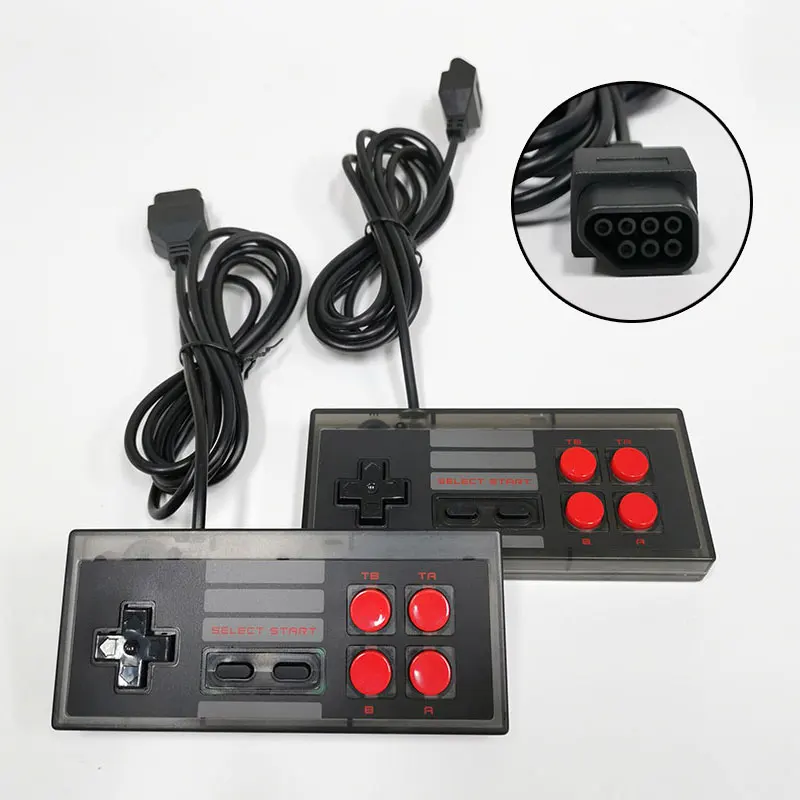 Joystick 80s/90s, 7 pinos, preto, transparente, 2 peças