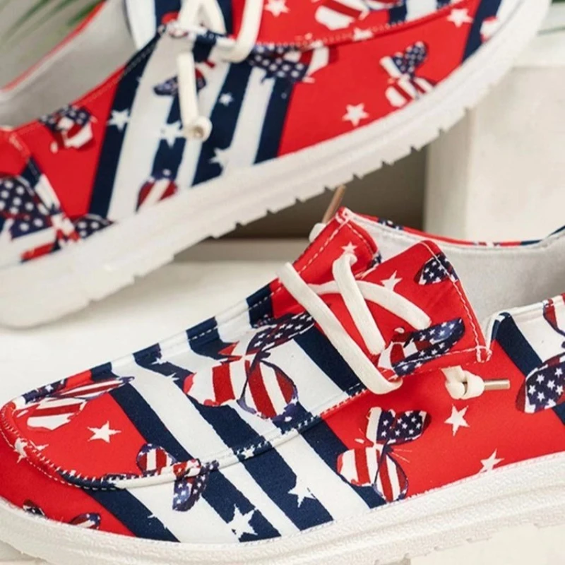 2025 ربيع الخريف جديد مطبوعة حذاء مسطح مريح جولة تو المألوف عارضة خفيفة الوزن شقة النساء أحذية أطفال