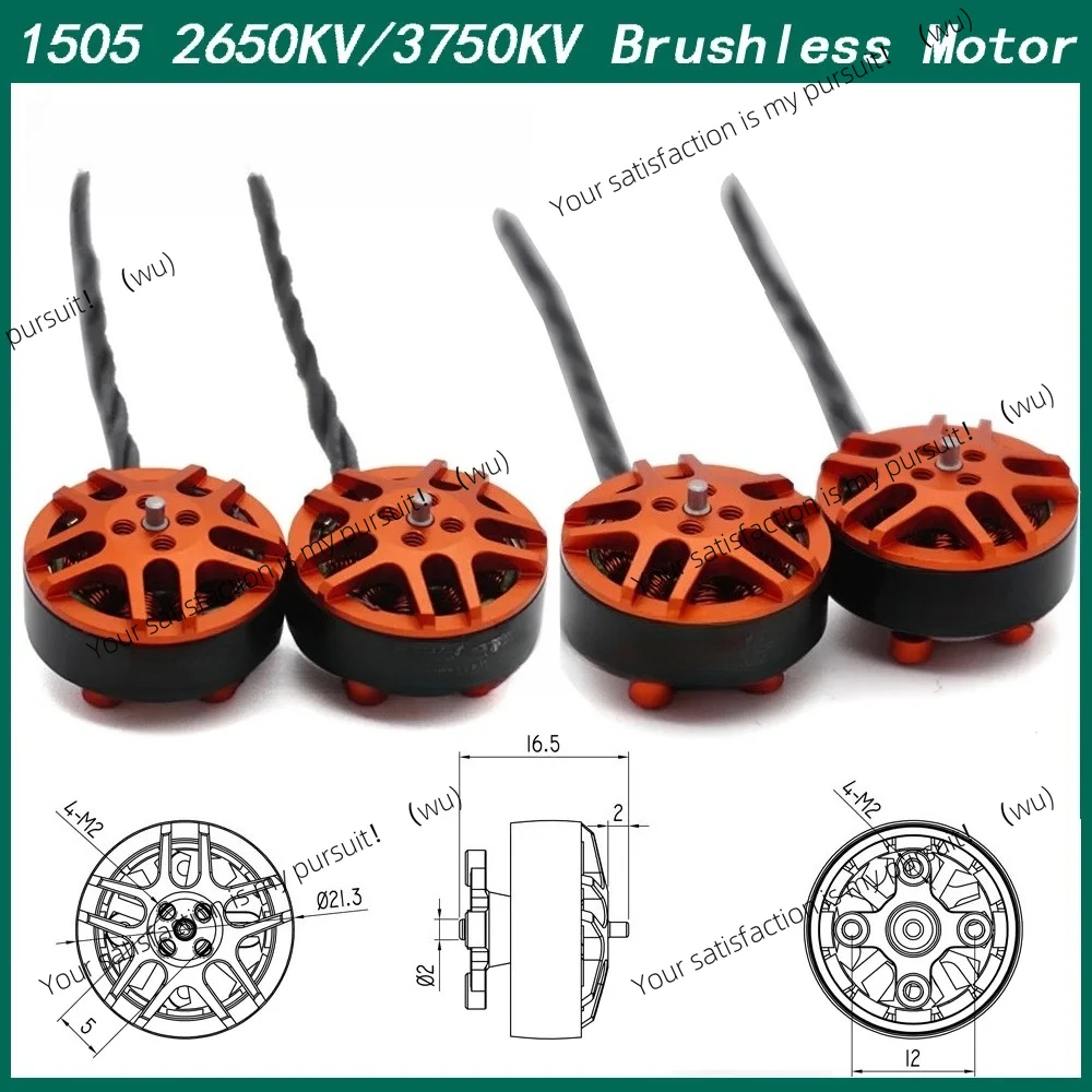 

4PCS 1505 2650KV 3750KV Electrical 3-6S Brushless Motor Light Weight for RC FPV Racing 2.5 -3.5 inches