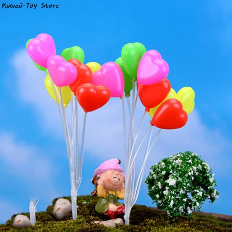 Simulation Colorful Balloons Miniatures Dolls Home Garden Decoration Plastic Micro Landscape Garden Decorations Christmas Gift