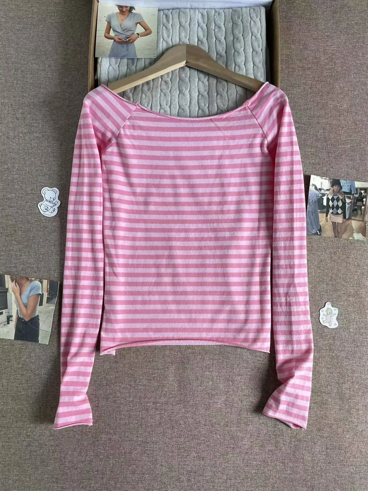 Slash Neck Raw Hem