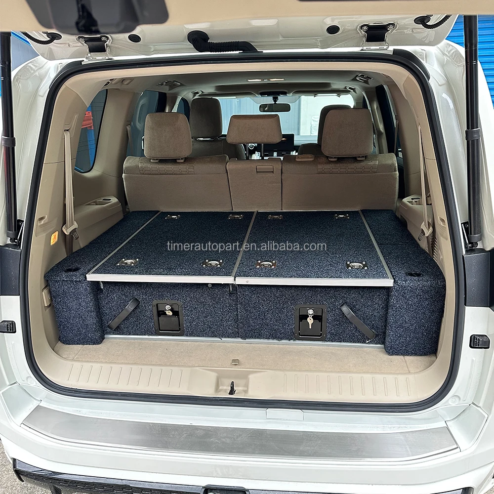 LC300 4X4 Vehicle Car Drawer System Rear Slide Out Pickup Truck Bed Tool Box Offroad Storage 4WD Alloy Drawers for Camping