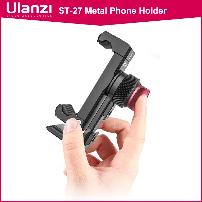 Metal Vertical Phone Mount with Cold Shoe for Vlogging