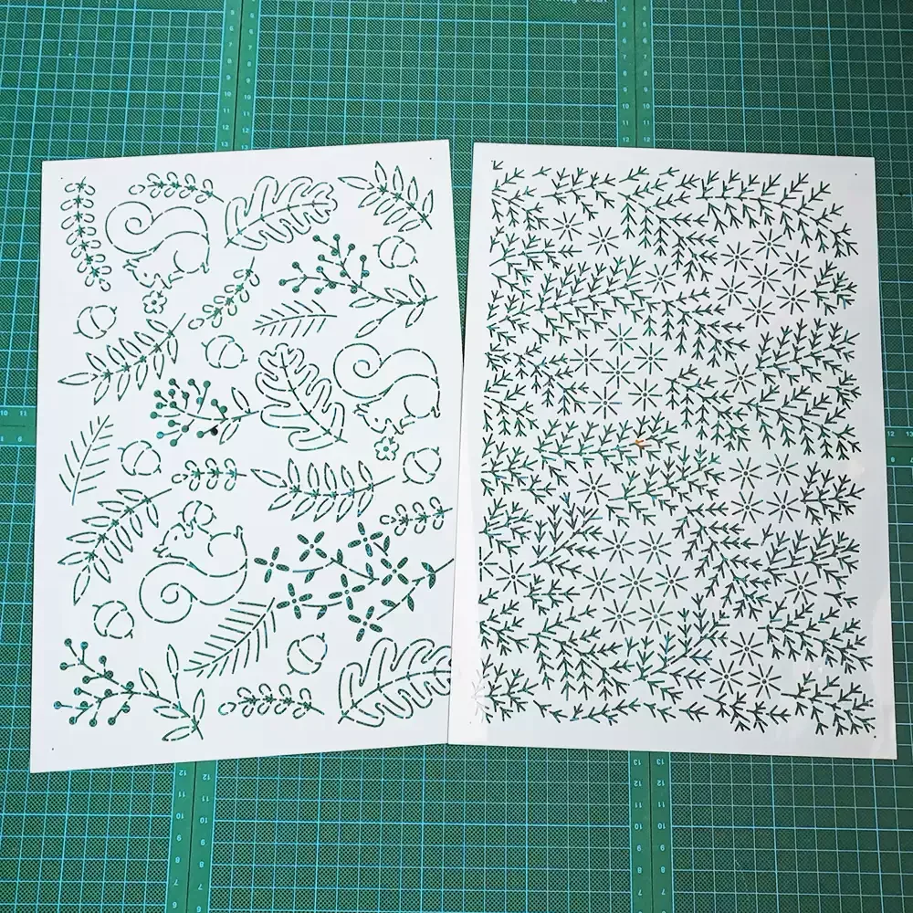 Flowers and Plants Series large tracing soft Quilting Templates Sashiko Stencils Reusable PET drawing formwork for Embroidery - view 4