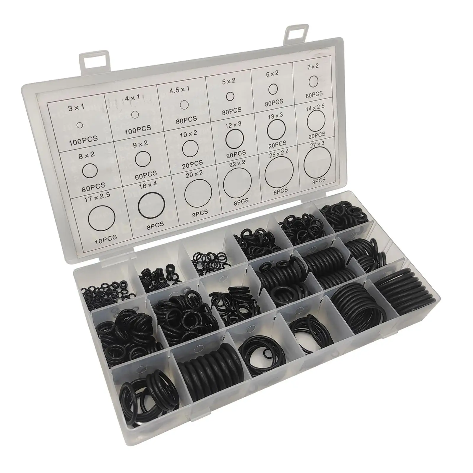 O Rings Assortment Kit Black 18 Sizes Sealing Gasket Washers for Mechanic