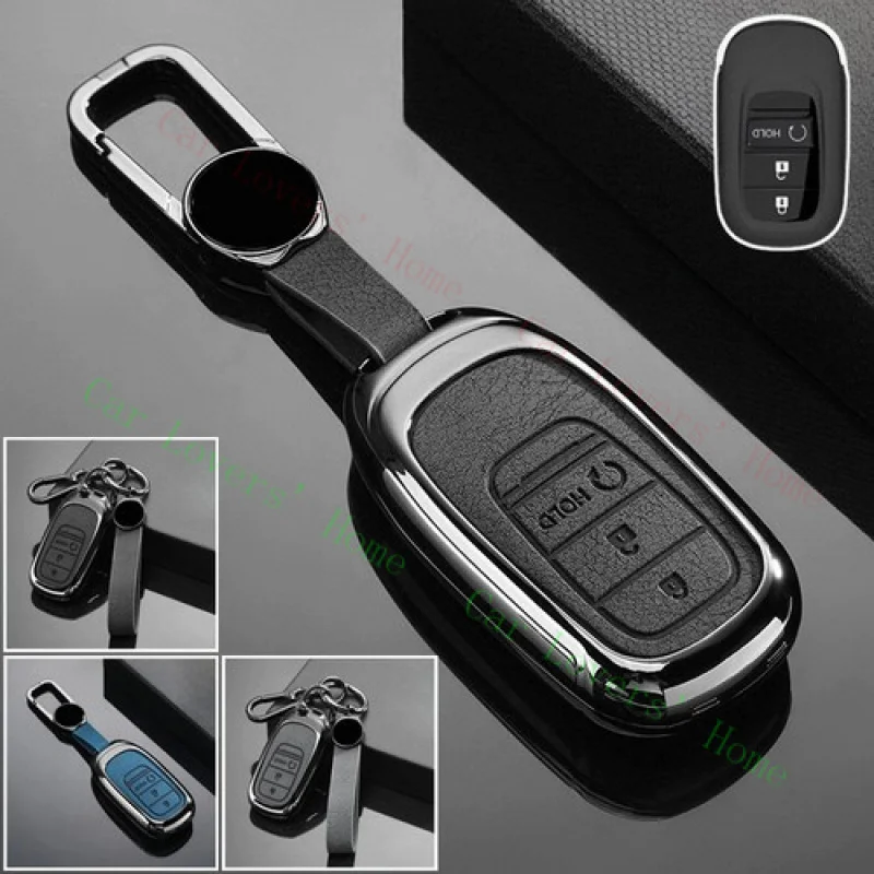 

A + кожаный автомобильный брелок из цинкового сплава с дистанционным управлением, чехол для Honda Civic Vezel Accord
