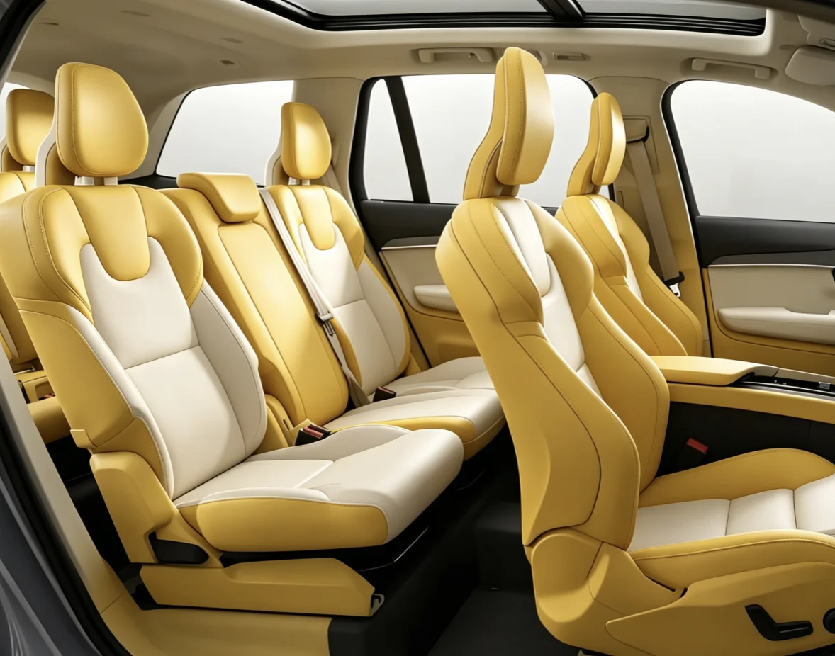 Für Volvo XC90 2025 5-Sitzer Maßgefertigte Autositzbezüge Luxuriöses Nappa-Leder 100% Passgenau Innenraum-Zubehör 360 ° Vollständige Abdeckung – Detail 2