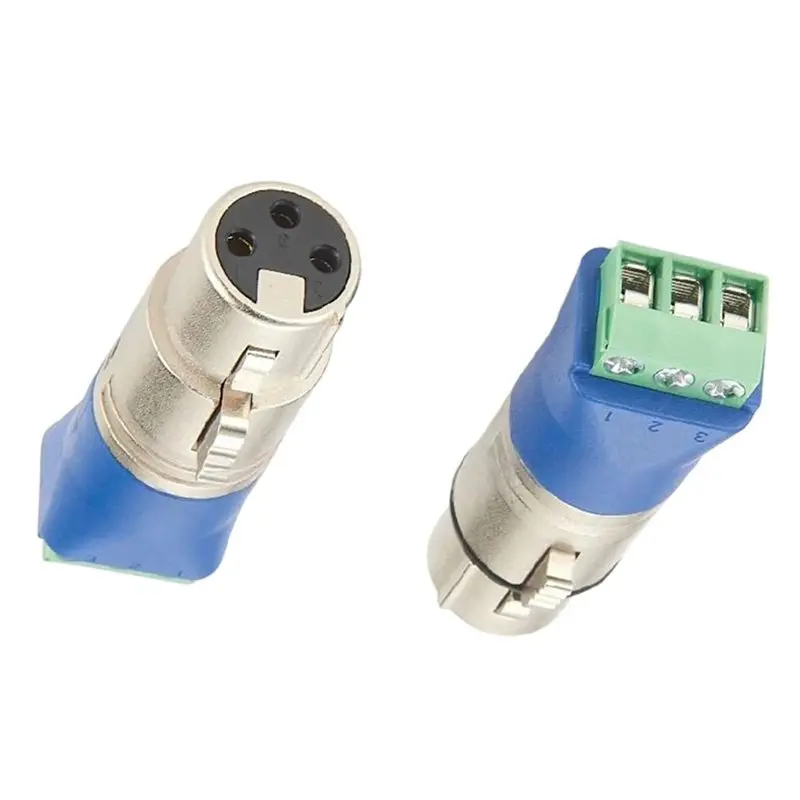 Y45A-Screw Terminal Adapter 2PCS 3-Pin Male XLR To Solderless XLR Terminal Block Microphone Audio Connector For DMX512