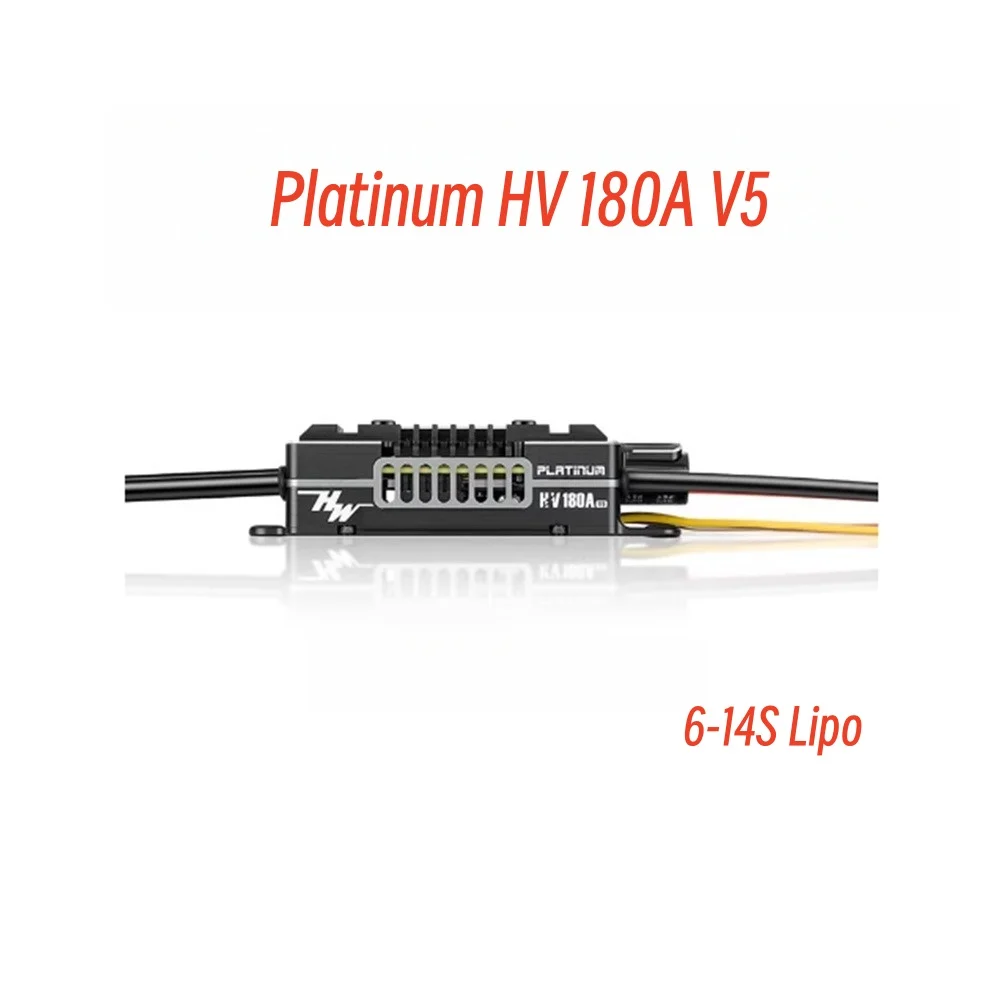 

FATJAY HOBBYWING Platinum 180A V5 ESC 6-14S Бесщеточный электронный регулятор скорости с BEC 5-12 В для вертолета с фиксированным крылом
