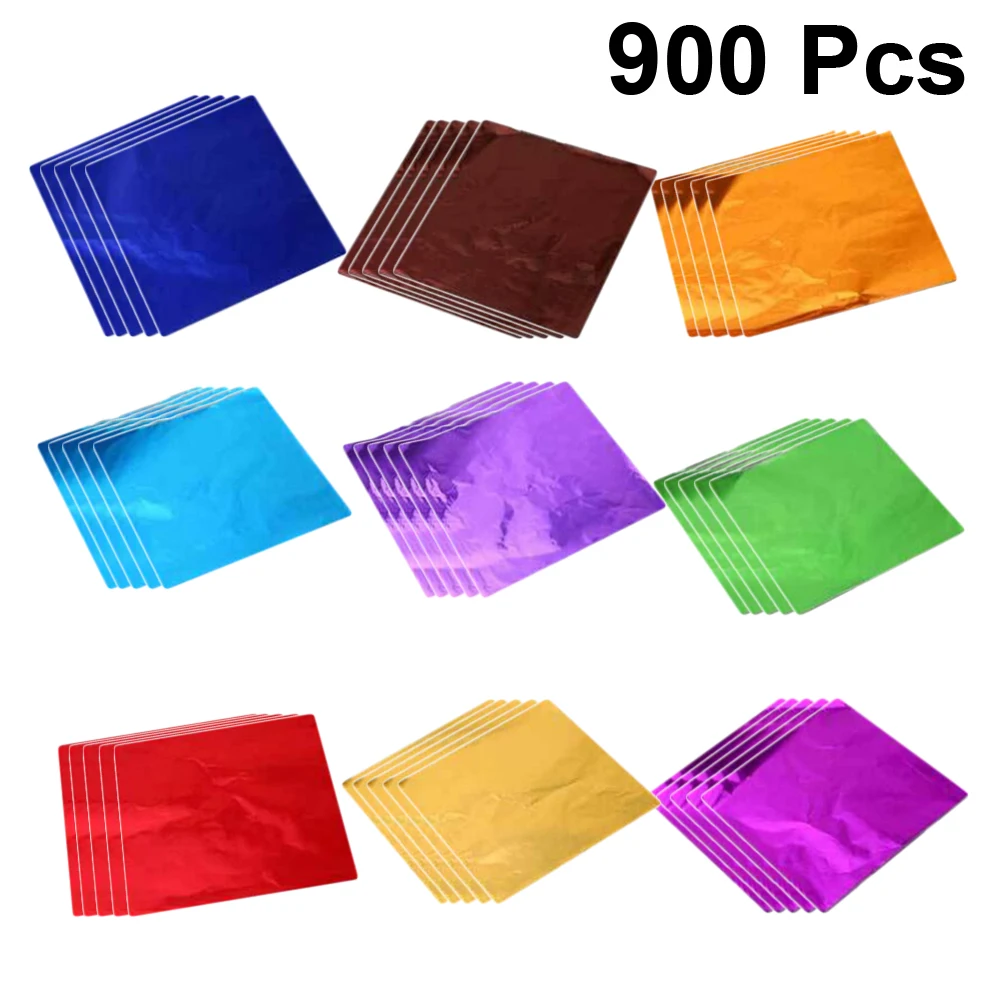 900pcs Colorful Chocolate Wrapping Paper Tea Wrapping Paper Gift Food Package Paper Wedding Party Candy Packaging