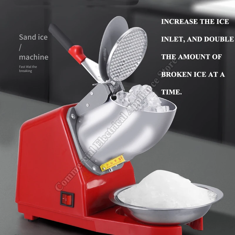 Trituradora de hielo comercial, Afeitadora de hielo eléctrica, tienda automática de té de la leche, máquina de granizado, pequeño rompedor de hielo comercial para uso doméstico