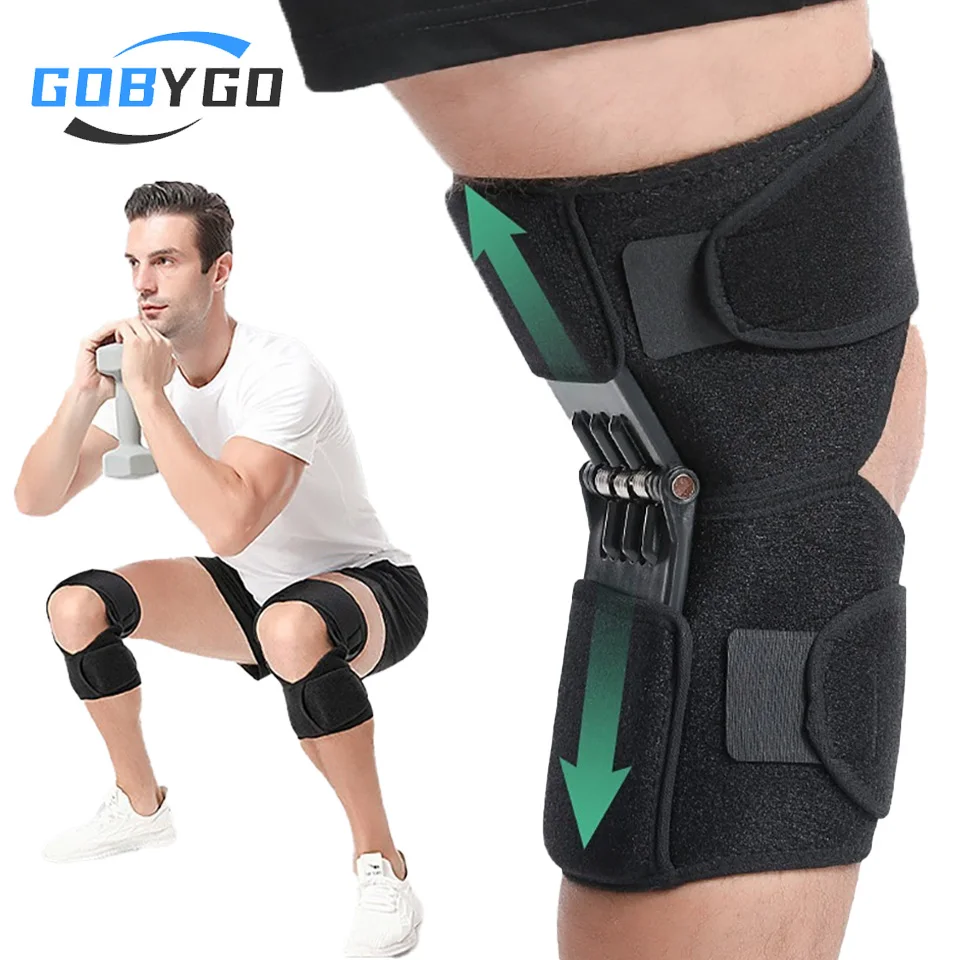 GOBYGO 1Pcs Adjustable Knee Booster Knee Brace For Patella Immobilization Squatting Knee Protector Outdoor Mountaineering Unisex