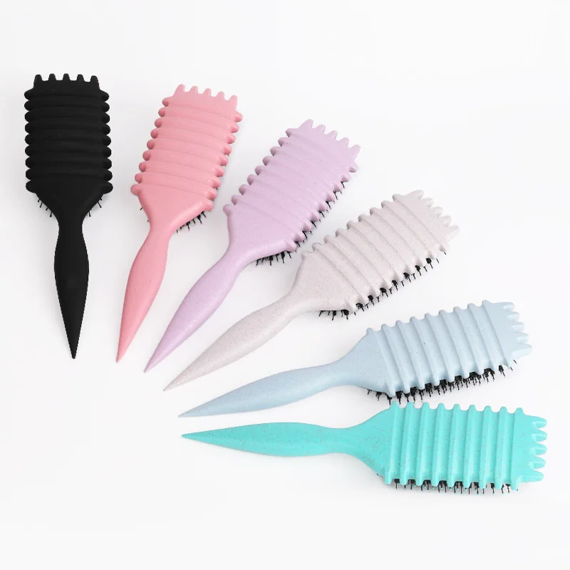 New style sells comb curl brush Eco-friendly mustard wheat pole pig bristle air bag hair comb Large wave hair comb