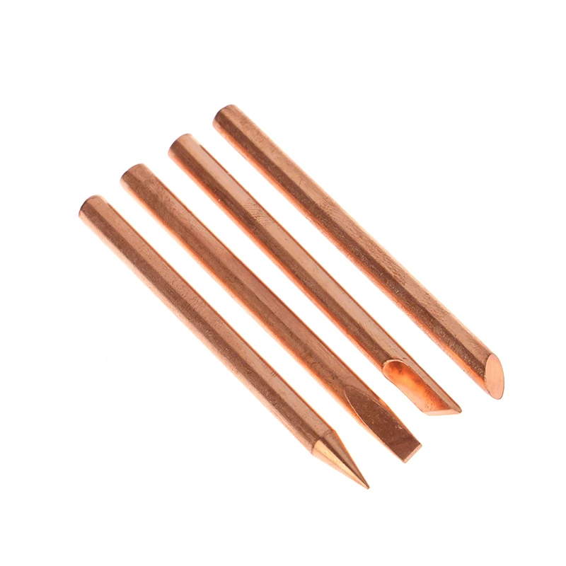 4pcs External Heat Solder Iron Tip B C D K Pure Copper Solder Head 30W 40W 60W Replacement Tip Welder Repair Tools