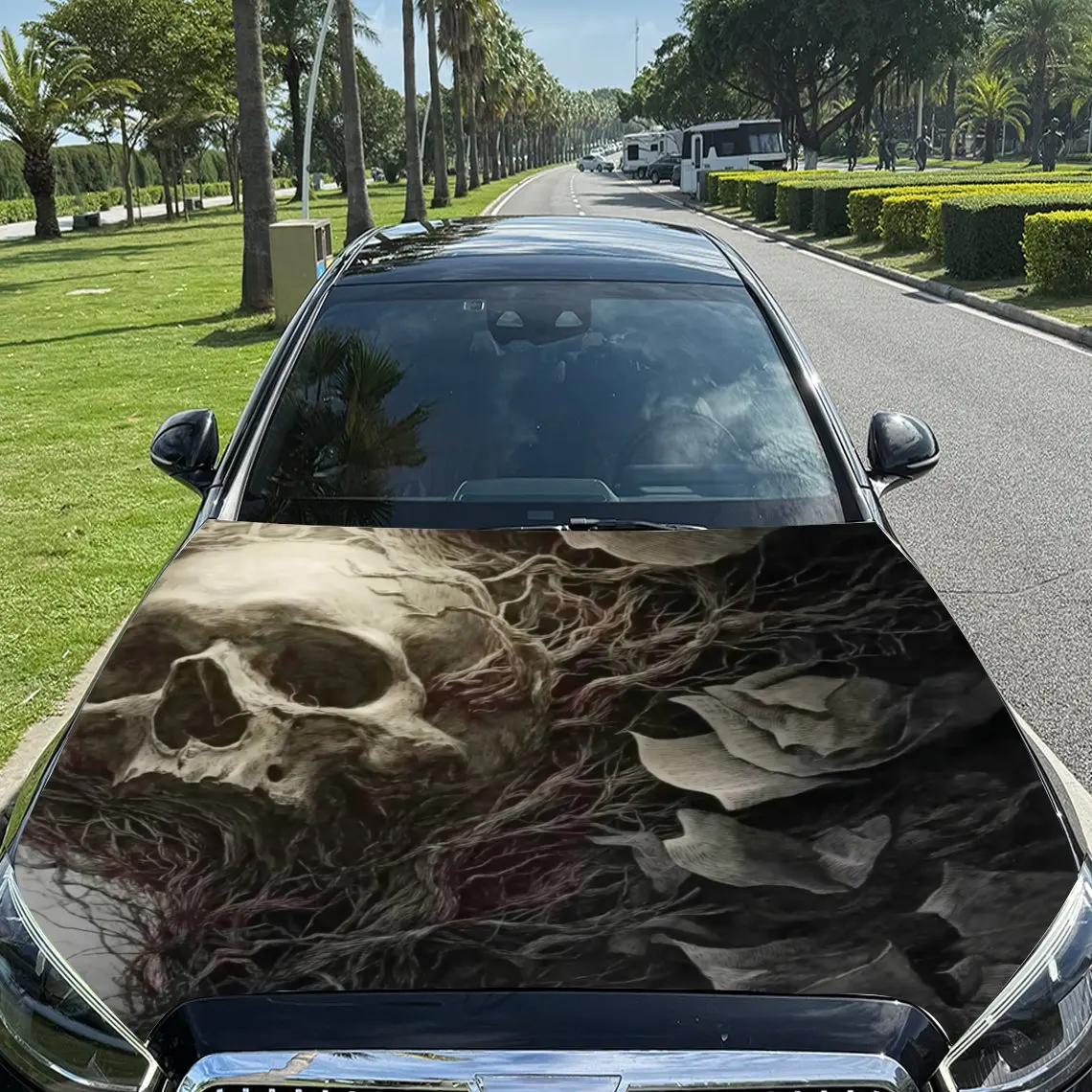 Withered vines and Ghostly remains Car hood packaging sticker, PVC material, self-adhesive waterproof, anti-slip paint, car exte