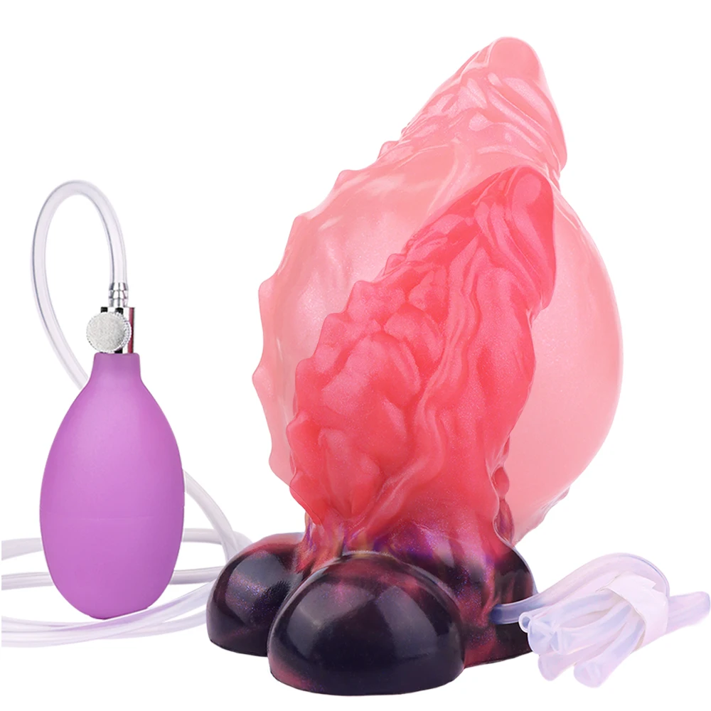 NSFU inflatable-Squirting Monster Dildo With Strong Sucker Butt Plug Anal Plug Penis Anus Dilator Flirting Sex Toys For Woman