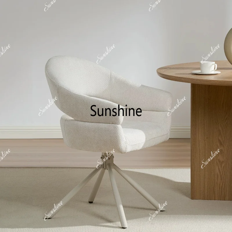 Household revolving restaurant chair Cream style simple light luxury backrest dressing chair