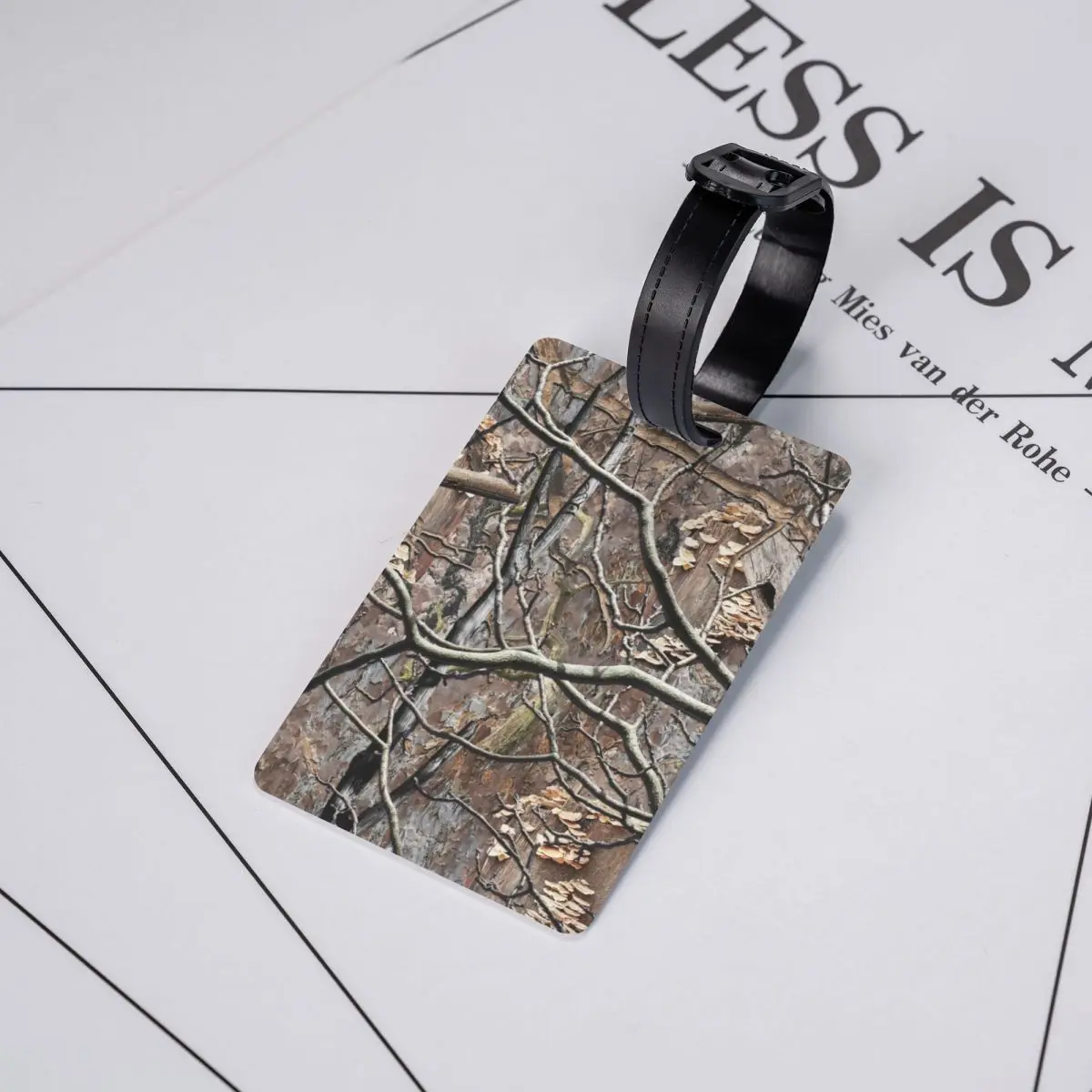 Custom Hunting Camo Tree Camouflage Pattern Luggage Tag for Suitcases Funny Baggage Tags Privacy Cover ID Label
