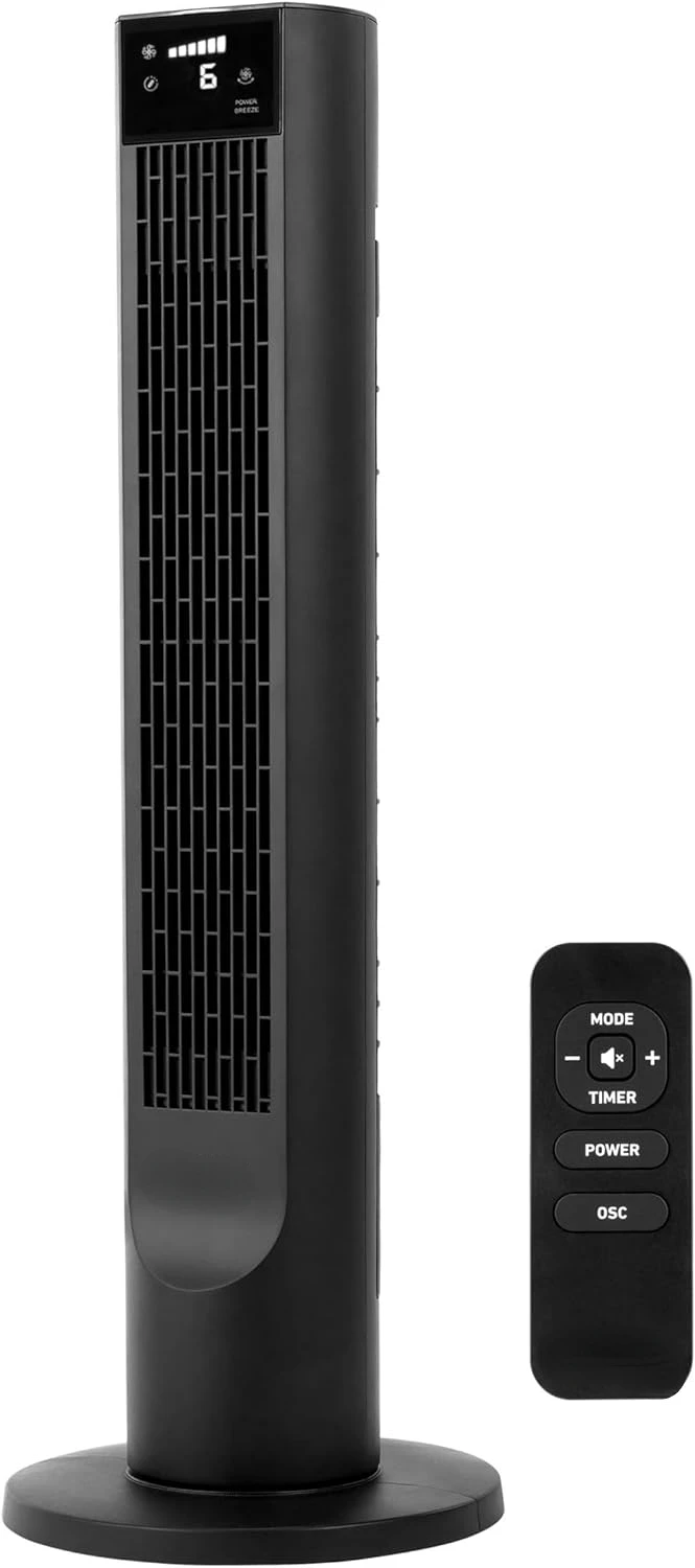 

42" Digital Tower Fan, ClearRead Display, 90° Oscillation, 5 Speeds, 4 Modes, 8-Hour Timer, , Bedroom or Office, Remote Con Fan