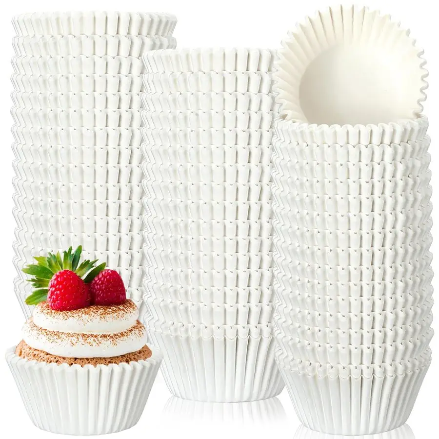 

5000 Pcs White Cupcake Liners Bulk Baking Cups Wrappers Pack 1.97 Inch Paper Muffin Liners for Disposable Standard Cupcakes Muff
