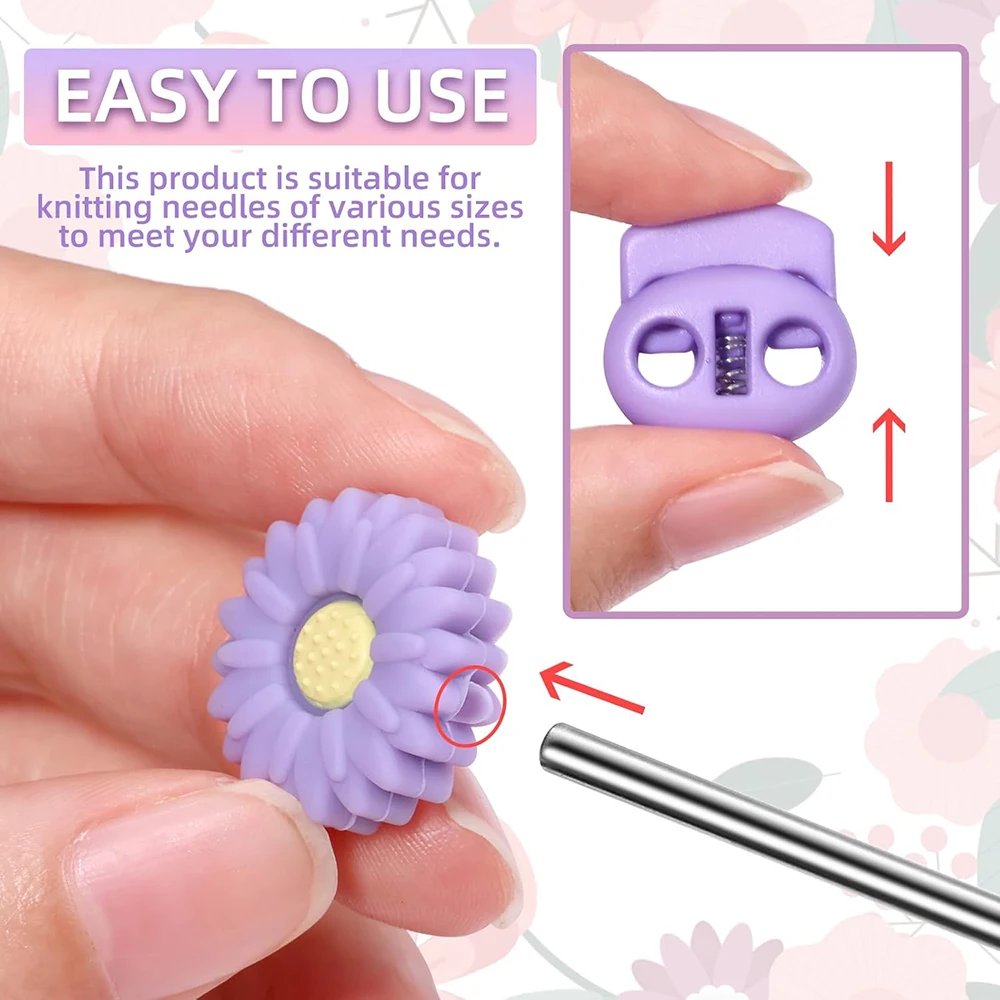 32PCS Knitting Needle Stoppers Colorful Knitting Needle Point Protectors Knitting Needle Caps for Hand Quilting Crocheting DIY